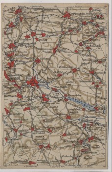 VERKAUFT !!!   AK Wona-Karte Eisleben mit Gerbstedt Helbra Stedten 1920