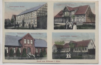 VERKAUFT !!!   AK Gruß aus Hilmsen Altmark Ortsvorsteher Bubke Landwirt Kersten Müller Bammel b. Ellenberg Wallstawe Salzwedel 1910 Sammlerstück RAR