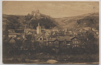 AK Treffurt an der Werra Ortsansicht mit Burg Normannstein Feldpost 1915