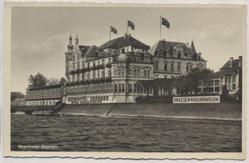 VERKAUFT !!!   AK Bad Godesberg Rheinhotel Dreesen mit Fahnen 1940