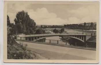 AK Foto Gera Liebschwitz Friedensbrücke 1954