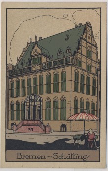 Steindruck AK Bremen Schütting 1920