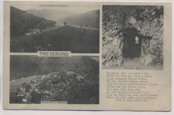 AK Treseburg Totalansicht Wilhelmsblick Gedicht b. Thale 1911
