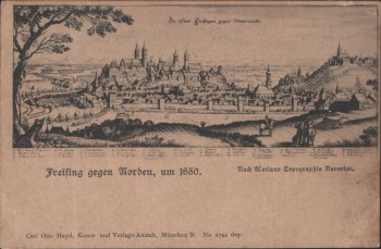 AK Freising gegen Norden um 1650 1910