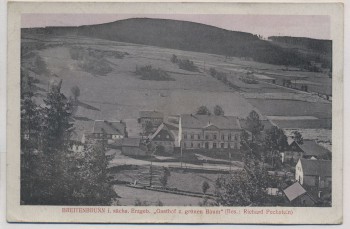 AK Breitenbrunn in Sachsen Gasthof zum grünen Baum 1940 RAR