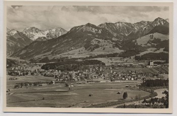 AK Foto Sonthofen im Allgäu Ortsansicht mit Kaserne 1950