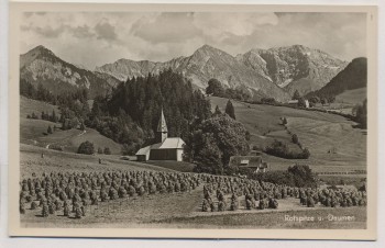AK Foto Rotspitze und Daumen bei Sonthofen Kirche 1950