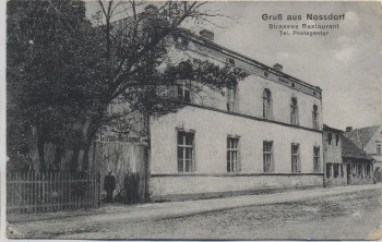 VERKAUFT !!!   AK Gruß aus Nossdorf Strasses Restaurant b. Forst Lausitz 1910 RAR