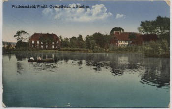 VERKAUFT !!!   AK Wattenscheid Westfalen Gondelteich im Stadion 1915