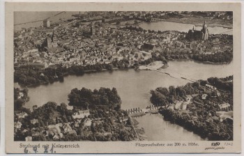 VERKAUFT !!!   AK Stralsund mit Knieperteich Fliegeraufnahme aus 200 m Höhe Luftbild 1921