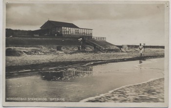 VERKAUFT !!!   AK Foto Nordseebad Spiekeroog Giftbude 1930
