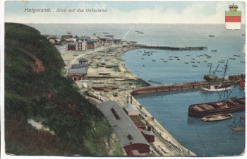 AK Helgoland Blick auf das Unterland Nordsee 1910
