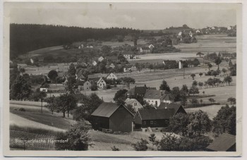 AK Foto Sommerfrische Herrndorf Ortsansicht mit Gasthof Hasse b. Niederschöna 1934