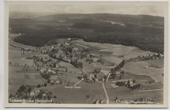 AK Foto Sommerfrische Herrndorf Fliegeraufnahme mit Gasthof Hasse b. Niederschöna 1938