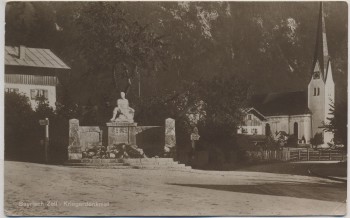 AK Foto Bayrischzell Kriegerdenkmal Bahnpoststempel 1937
