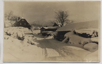 AK Foto Holzhau im Erzgebirge Ortsansicht im Winter b. Rechenberg-Bienenmühle Feldpost 1942
