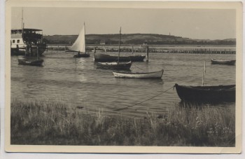 VERKAUFT !!!   AK Foto Am Hafen zu Vitte Boote Schiffe Hiddensee 1953