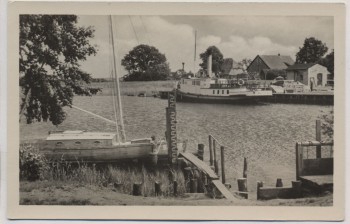 AK Foto Ostseebad Prerow auf Darß Hafen Schiffe 1954