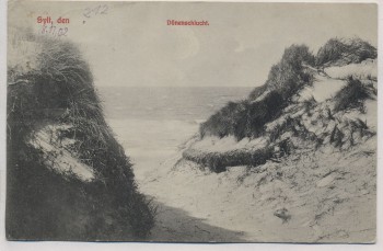 AK Sylt Dünenschlucht 1910