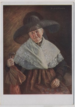 Künstler-AK R. Nitsch Bürgerfrau aus Mittelfranken Rothenburg Tauber Volkstrachten Nr. 2 VDA 1935
