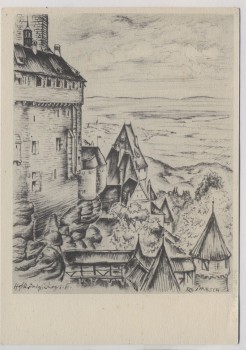 Künstler-AK Reimesch Hohkönigsburg bei Schlettstadt Orschwiller Elsaß Das größere Reich VDA Nr. 3 Frankreich 1935