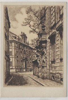 Künstler-AK Ragimund Reimesch Prag Clam Gallas Palais am Marienplatz in der Altstadt Tschechien VDA Nr. 2 1935