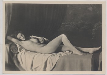 VERKAUFT !!!   Künstler-AK Johann Schult Die Ruhende Akt München Haus der Deutschen Kunst HDK 410 2 1935