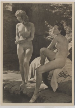 VERKAUFT !!!   Künstler-AK Johann Schult Im Lebensfrühling 2 Frauen Akt München Haus der Deutschen Kunst HDK 411 1935