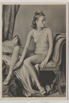 VERKAUFT !!!   Künstler-AK Adolf Ziegler Akt Frau sitzend München Haus der Deutschen Kunst HDK 406 1935