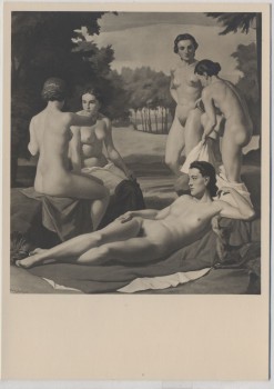 VERKAUFT !!!   Künstler-AK Ivo Saliger Wien Bad der Diana Akt München Haus der Deutschen Kunst HDK 83 1935