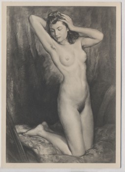 VERKAUFT !!!   Künstler-AK Wilhelm Hempfing Kniender Akt Frau München Haus der Deutschen Kunst HDK 405 1935