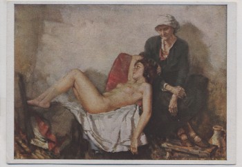 Künstler-AK Karl Truppe Sein und Vergehen Akt Frau München Haus der Deutschen Kunst HDK 21 1935