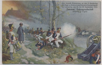Künstler-AK Völkerschlacht b. Leipzig Schönefeld 1913