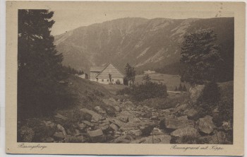 AK Riesengebirge Riesengrund mit Koppe b. Pec pod Sněžkou Petzer 1925
