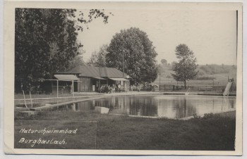 VERKAUFT !!!   AK Foto Burghaslach Naturschwimmbad 1960 RAR