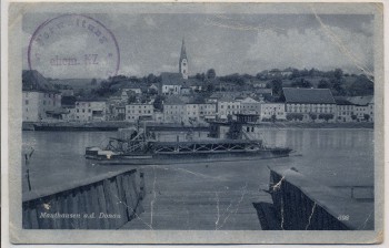 VERKAUFT !!!   AK Mauthausen an der Donau Ortsansicht Stempel ehem. KZ Oberösterreich Österreich 1948