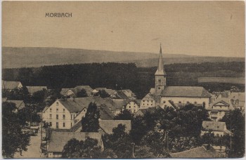 AK Morbach Ortsansicht mit Kirche Rheinland-Pfalz 1910 AK Morbach Ortsansicht mit Kirche Rheinland-Pfalz 1910