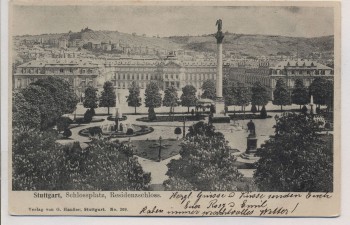 AK Stuttgart Schlossplatz Residenzschloss 1905