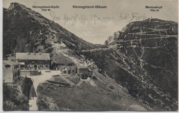 AK Kochel am See Herzogstand Gipfel Häuser Martinskopf 1912