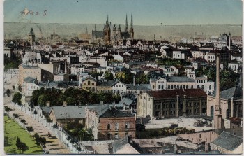 AK Halle (Saale) Ortsansicht mit Fabrik 1912
