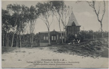 VERKAUFT !!!   AK Ostseebad Müritz Teehaus mit Menschen Graal-Müritz 1911