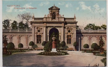 AK Augsburg Kriegerdenkmal im Stadtgarten 1911