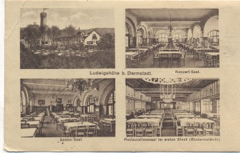 VERKAUFT !!!   AK Hotel-Restaurant Ludwigshöhe b. Darmstadt 1925