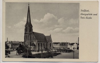 AK Staßfurt Königsplatz und Petri-Kirche 1943