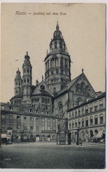 AK Mainz Leichhof mit dem Dom Brunnen 1910