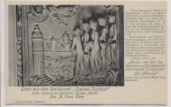 AK Kleve Gruss aus dem Restaurant Grosser Kurfürst kleiner Markt 1910