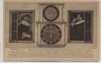 AK Rothenburg ob der Tauber Kunstuhr an Reichstrinkstube 1910