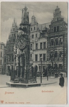 AK Bremen Rolandsäule Kind mit Apotheke 1900
