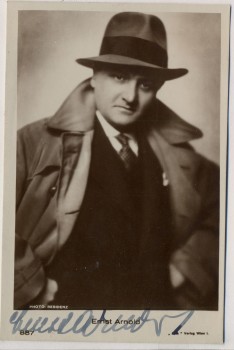 VERKAUFT !!!   AK Foto Schauspieler Komponist Ernst Arnold mit Hut und Autogramm 1930