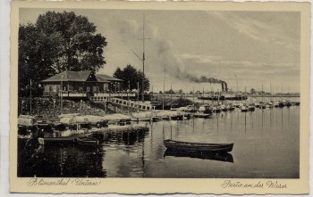 AK Blumenthal Unterweser Partie an der Weser Boote Haus Bremen 1940
